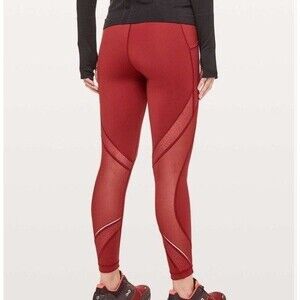 Lululemon Size 4 Run Smoothly Crop 23" Leggings Red